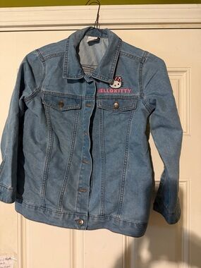 Hello Kitty Light Blue Jean Jacket with Pink Logo